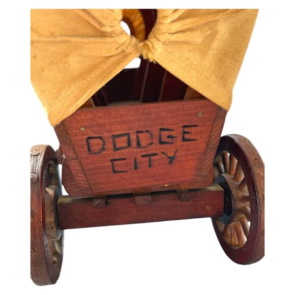 Conestoga Dodge City Covered Wagon Wooden Handmade Pioneer Model Western Decor - Picture 5 of 13